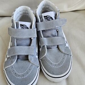 Vans Kids Sk8-Mid Reissue V Gray Checkerboard Sneakers